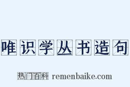 唯识学丛书造句是什么意思的图片
